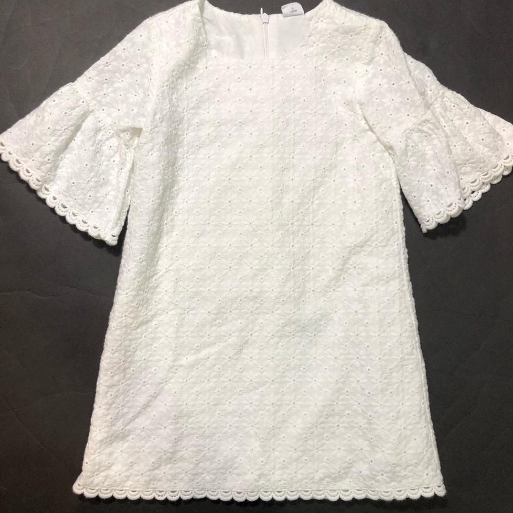 Egg embroidered white boho dress